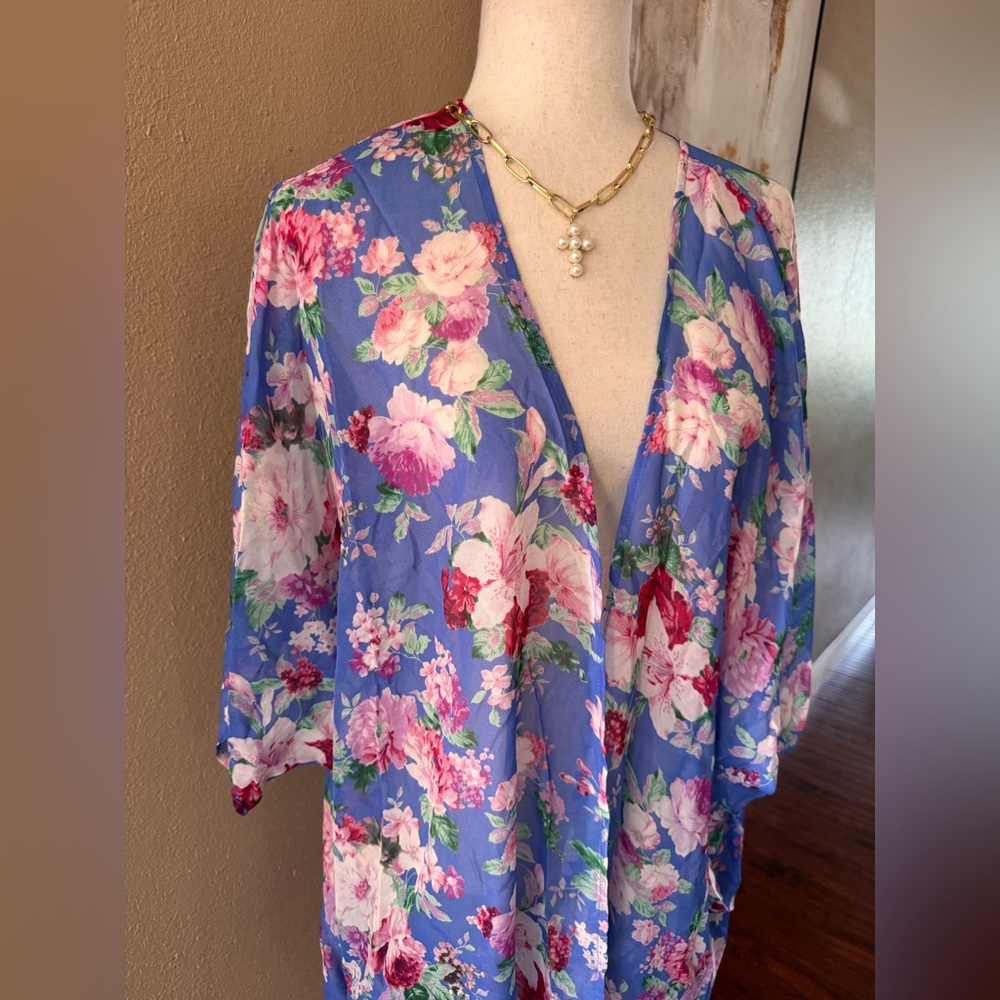 Floral Kimono Cardigan - Picture 7 of 9